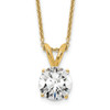 Lex & Lu 14k Yellow Gold 1.00ct. Round Lab Grown Dia SI1/SI2, Solitaire Necklace LAL2286 - Lex & Lu