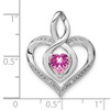 Lex & Lu Sterling Silver Created Pink Sapphire and Diamond Pendant LAL2292 - 3 - Lex & Lu