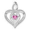 Lex & Lu Sterling Silver Created Pink Sapphire and Diamond Pendant LAL2292 - 4 - Lex & Lu