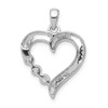 Lex & Lu 14k White Gold Three Stone Lab Grown Dia. SI1/SI2, G H I, Heart Pendant LAL2339 - 3 - Lex & Lu