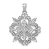 Lex & Lu 14k White Gold Filigree Lab Grown Diamond SI1/SI2, G H I, Pendant LAL2404 - Lex & Lu