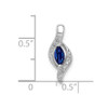 Lex & Lu 10k White Gold Fancy Diamond & .29 Sapphire Pendant - 2 - Lex & Lu