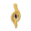 Lex & Lu 10k Yellow Gold Fancy Diamond & .29 Sapphire Pendant - 4 - Lex & Lu