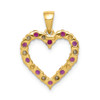 Lex & Lu 10k Yellow Gold Diamond and .35 Ruby Heart Pendant - 4 - Lex & Lu