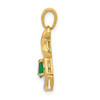 Lex & Lu 10k Yellow Gold Emerald and Diamond Pendant LAL2451 - 2 - Lex & Lu