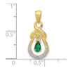 Lex & Lu 10k Yellow Gold Emerald and Diamond Pendant LAL2451 - 3 - Lex & Lu