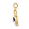 Lex & Lu 10k Yellow Gold Sapphire and Diamond Dangle Pendant - 2 - Lex & Lu