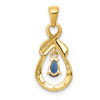 Lex & Lu 10k Yellow Gold Sapphire and Diamond Dangle Pendant - 4 - Lex & Lu