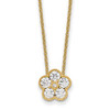 Lex & Lu 14k Yellow Gold True Origin Lab Grown Dia. Floral Pendant Necklace LAL2467 - Lex & Lu