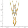 Lex & Lu 14k Yellow Gold Polished Fancy Double Strand Diamond 16'' Necklace - 3 - Lex & Lu