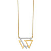 Lex & Lu 14k Yellow Gold Polished Triple Triangle Diamond 18'' Necklace - 2 - Lex & Lu