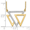 Lex & Lu 14k Yellow Gold Polished Triple Triangle Diamond 18'' Necklace - 3 - Lex & Lu