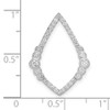 Lex & Lu 14k White Gold Polished Diamond Bezel Set Teardrop Chain Slide Pendant - 5 - Lex & Lu