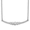 Lex & Lu 14k White Gold Polished Diamond Bezel Set Bar 18'' Necklace - Lex & Lu