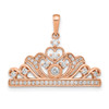 Lex & Lu 14k Rose Gold Polished Diamond Tiara Pendant - Lex & Lu