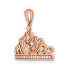 Lex & Lu 14k Rose Gold Polished Diamond Tiara Pendant - 4 - Lex & Lu