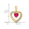 Lex & Lu 14k Yellow Gold Ruby and Diamond Heart Pendant - 3 - Lex & Lu