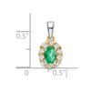 Lex & Lu 14k Two-tone Gold Emerald and Diamond Pendant LAL2566 - 3 - Lex & Lu