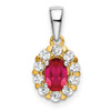 Lex & Lu 14k Two-tone Gold Ruby and Diamond Pendant LAL2567 - Lex & Lu