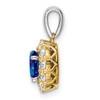 Lex & Lu 14k Two-tone Gold Sapphire and Diamond Pendant LAL2568 - 2 - Lex & Lu