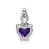 Lex & Lu 14k White Gold Amethyst and Diamond Pendant LAL2575 - 4 - Lex & Lu