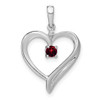 Lex & Lu 14k White Gold Garnet and Diamond Pendant LAL2607 - Lex & Lu