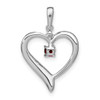 Lex & Lu 14k White Gold Garnet and Diamond Pendant LAL2607 - 4 - Lex & Lu