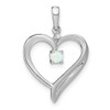 Lex & Lu 14k White Gold Created Opal and Diamond Pendant LAL2609 - Lex & Lu