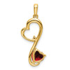 Lex & Lu 14k Yellow Gold Garnet and Diamond Pendant LAL2620 - 4 - Lex & Lu