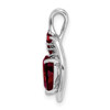 Lex & Lu 14k White Gold Garnet Pendant LAL2640 - 2 - Lex & Lu