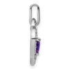 Lex & Lu 14k White Gold Amethyst and Diamond Pendant LAL2664 - 2 - Lex & Lu