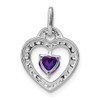 Lex & Lu 14k White Gold Amethyst and Diamond Pendant LAL2664 - 4 - Lex & Lu