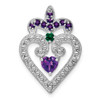 Lex & Lu Sterling Silver Amethyst & Cr. Emerald Pendant - Lex & Lu Lex & Lu Sterling Silver Amethyst & Cr. Emerald Pendant - Lex & Lu