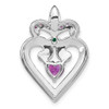 Lex & Lu Sterling Silver Amethyst & Cr. Emerald Pendant - 3 - Lex & Lu Lex & Lu Sterling Silver Amethyst & Cr. Emerald Pendant - 3 - Lex & Lu