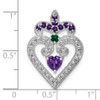 Lex & Lu Sterling Silver Amethyst & Cr. Emerald Pendant - 4 - Lex & Lu Lex & Lu Sterling Silver Amethyst & Cr. Emerald Pendant - 4 - Lex & Lu