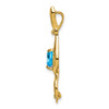 Lex & Lu 10k Yellow Gold Blue Topaz and Diamond Cat Pendant - 2 - Lex & Lu