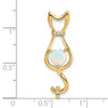 Lex & Lu 14k Yellow Gold Created Opal and Diamond Cat Pendant - 2 - Lex & Lu