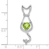 Lex & Lu 10k White Gold Peridot and Diamond Cat Pendant - 2 - Lex & Lu