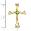 Lex & Lu 10k Yellow Gold Peridot and Diamond Cross Pendant - 3 - Lex & Lu