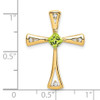 Lex & Lu 14k Yellow Gold Peridot and Diamond Cross Pendant - 3 - Lex & Lu