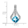 Lex & Lu 14k White Gold Blue Topaz and Diamond Pendant LAL2716 - 3 - Lex & Lu