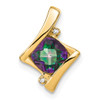 Lex & Lu 14k Yellow Gold Mystic Fire Topaz and Diamond Pendant LAL2736 - Lex & Lu