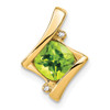 Lex & Lu 10k Yellow Gold Peridot and Diamond Pendant LAL2741 - Lex & Lu