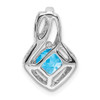 Lex & Lu 14k White Gold Blue Topaz and Diamond Pendant LAL2746 - 4 - Lex & Lu