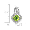 Lex & Lu 14k White Gold Peridot and Diamond Pendant LAL2752 - 3 - Lex & Lu