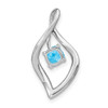 Lex & Lu 14k White Gold Blue Topaz and Diamond Pendant LAL2756 - 4 - Lex & Lu