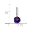 Lex & Lu 14k White Gold Amethyst and Diamond Pendant LAL2764 - 3 - Lex & Lu