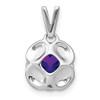 Lex & Lu 14k White Gold Amethyst and Diamond Pendant LAL2771 - 4 - Lex & Lu