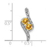 Lex & Lu 14k White Gold Citrine and Diamond Pendant LAL2799 - 3 - Lex & Lu