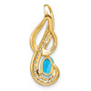 Lex & Lu 14k Yellow Gold Blue Topaz and Diamond Pendant LAL2805 - 4 - Lex & Lu